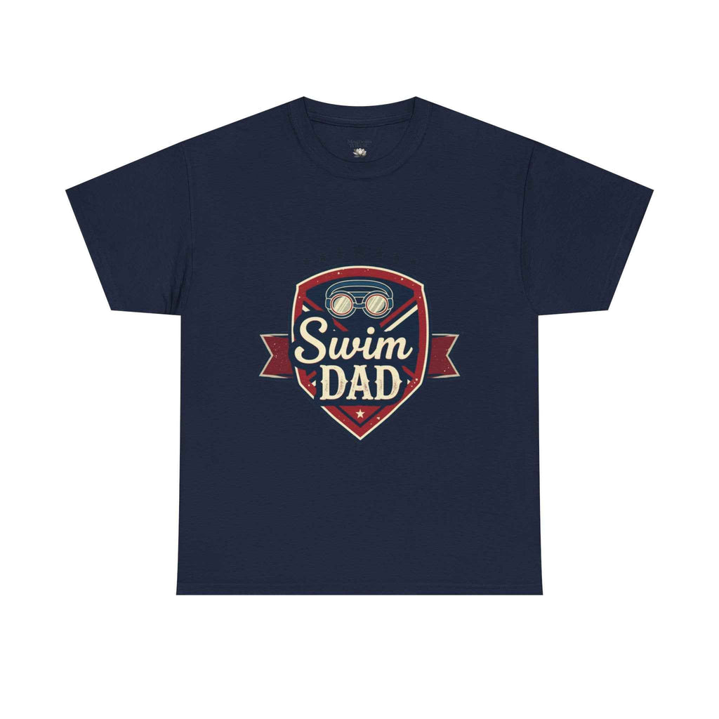 Retro Badge Style: The Vintage Swim Dad Shield Tee