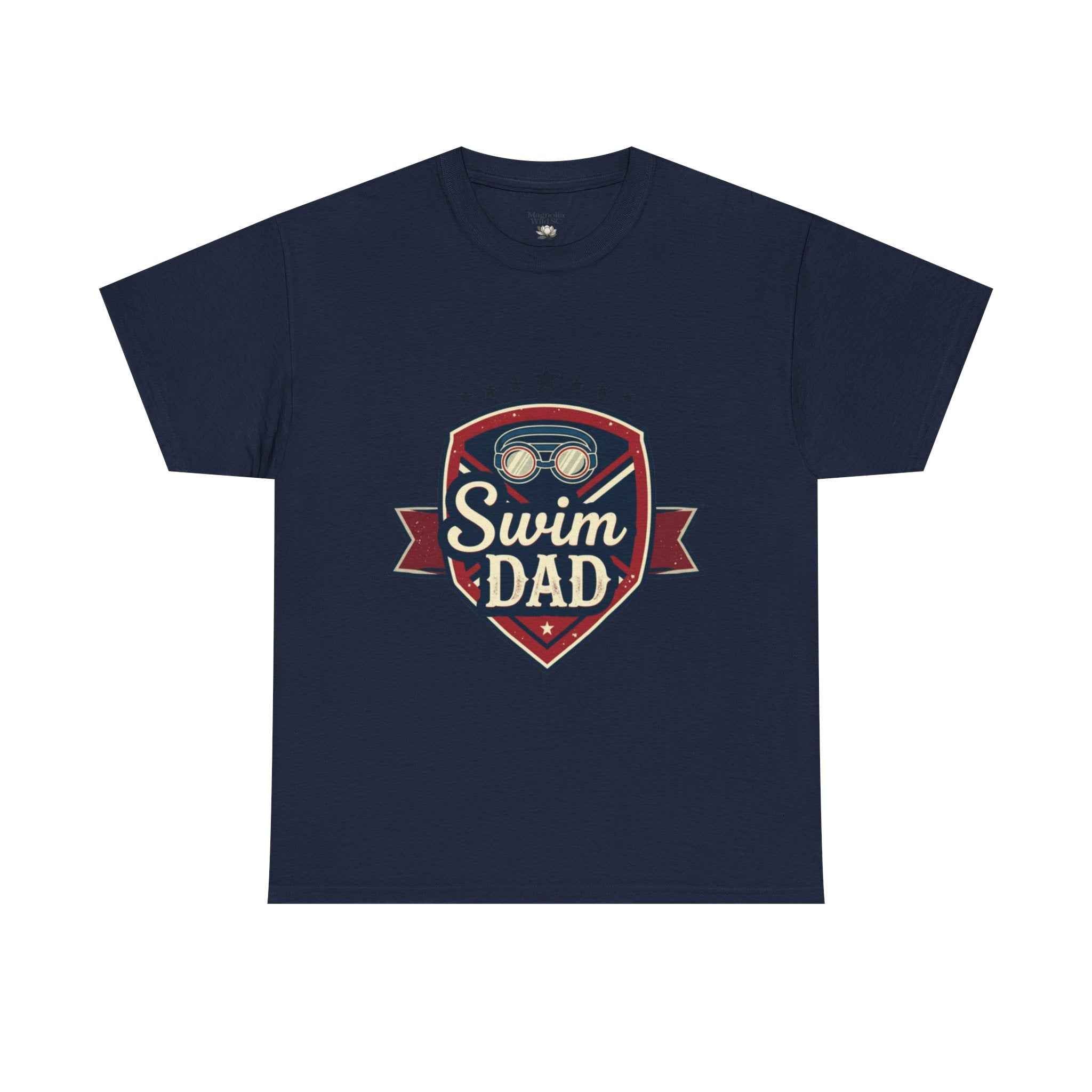 Retro Badge Style: The Vintage Swim Dad Shield Tee