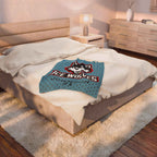 Personalized Hockey Velveteen Blanket — Custom Team Logo, Player Name & Number
