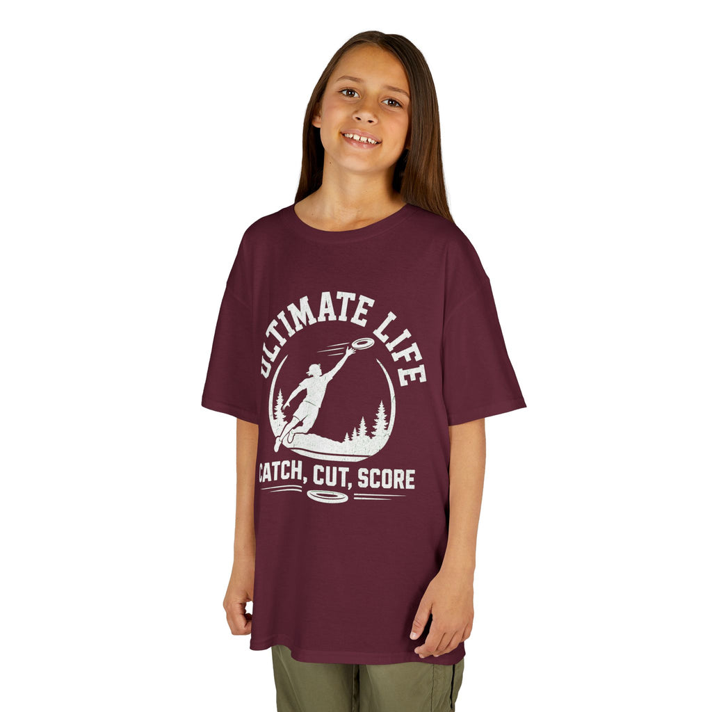 Ultimate Life Kids Tee — “Catch, Cut, Score” Ultimate Frisbee Youth Shirt - Magnolia Wild SC