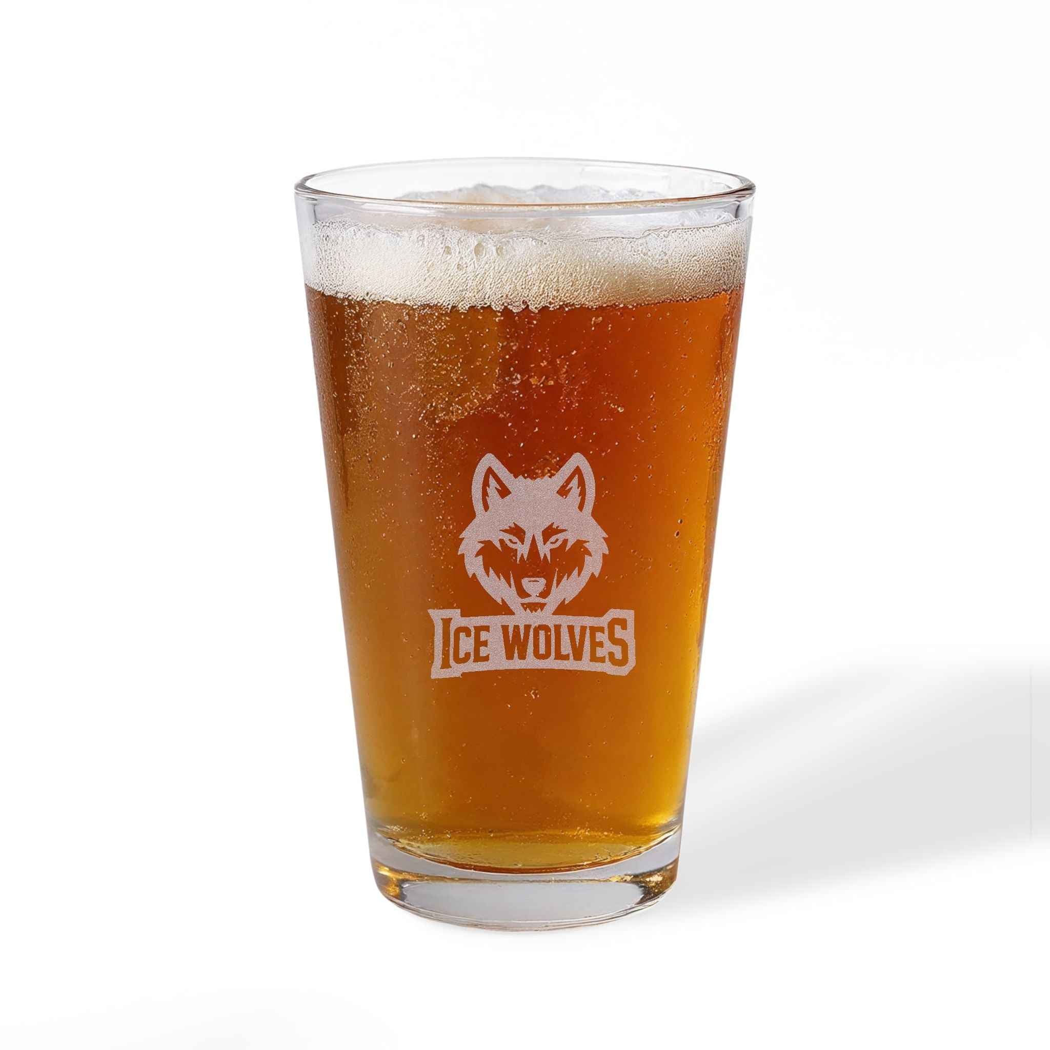 Custom Engraved 16oz Pint Glass — Team Logo & Player Signatures