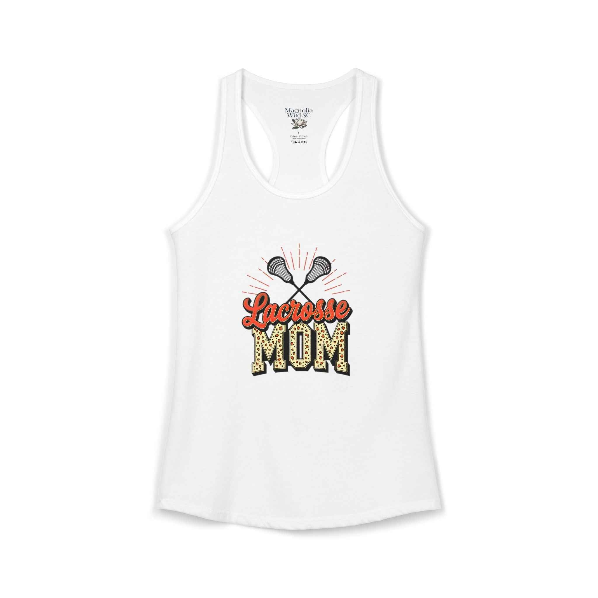 Lacrosse Mom Racerback Tank – Personalized Name & Number Option