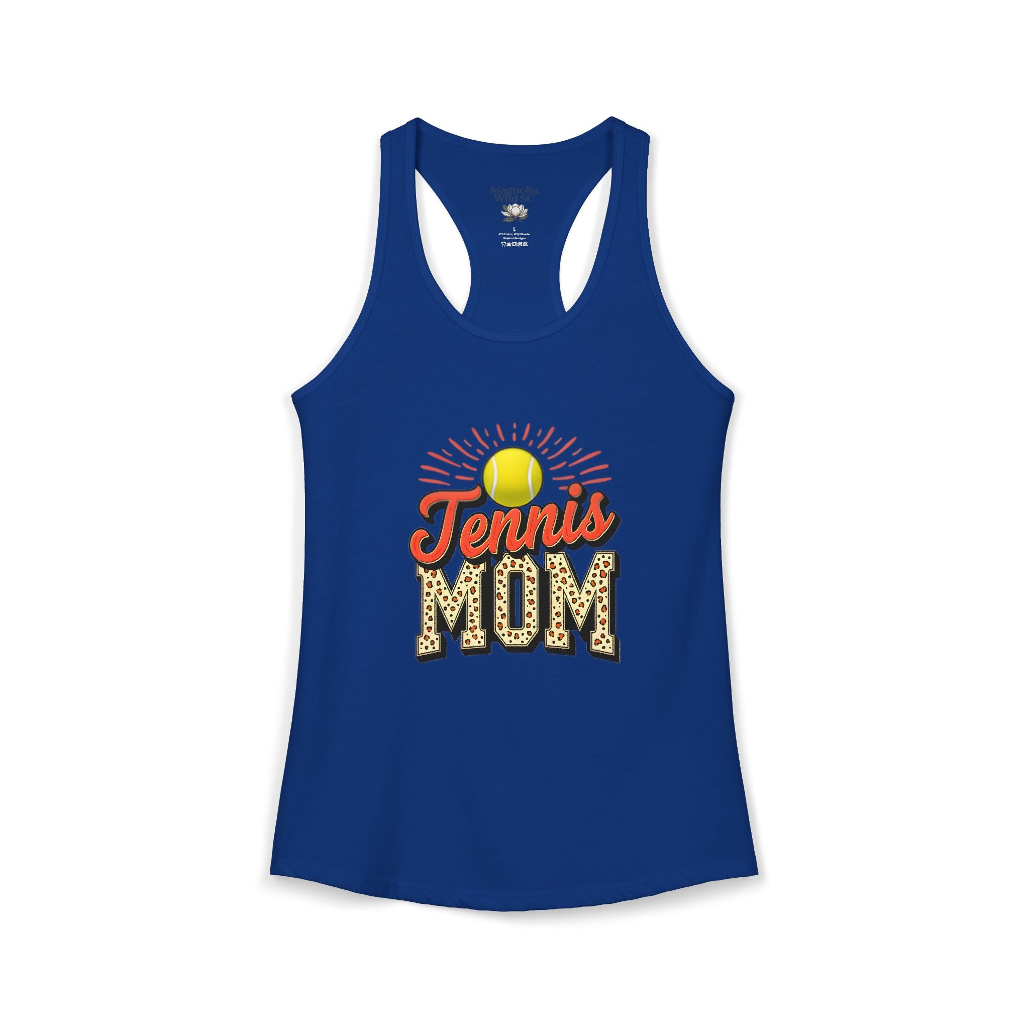 Mom Tennis Mom Racerback Tank – Personalized Name & Number Option | Lightweight Women’s Tennis Tank Top - Magnolia Wild SC