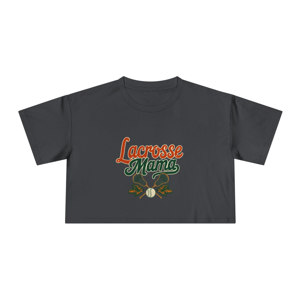 Lacrosse Mama Crop Tee | Retro Lacrosse Graphic, Mom Sports Top - Magnolia Wild SC