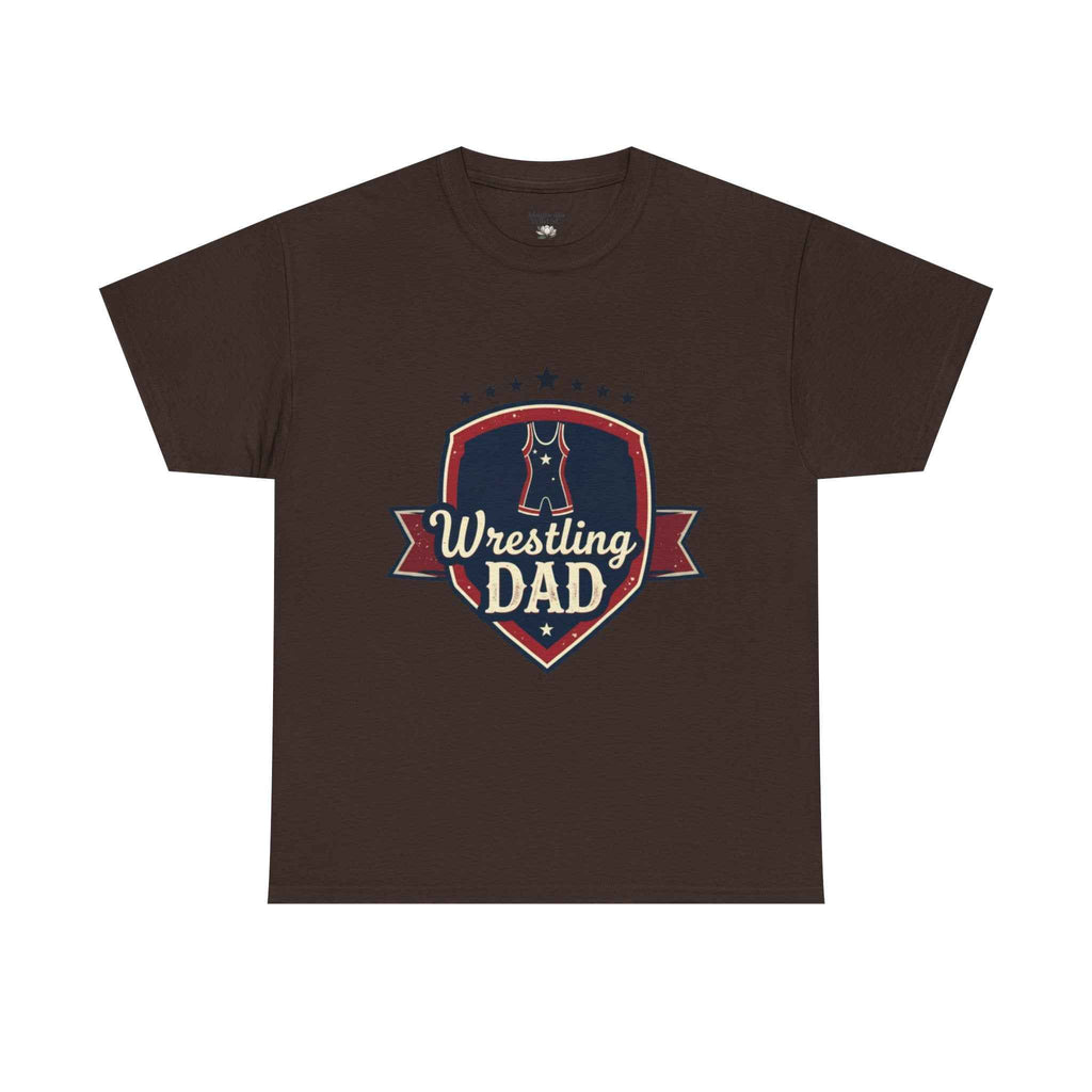 Retro Badge Style: The Vintage Wrestling Dad Shield Tee