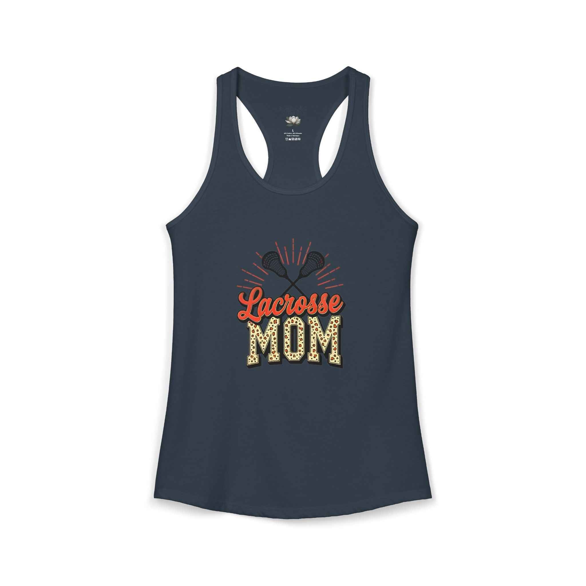 Lacrosse Mom Racerback Tank – Personalized Name & Number Option