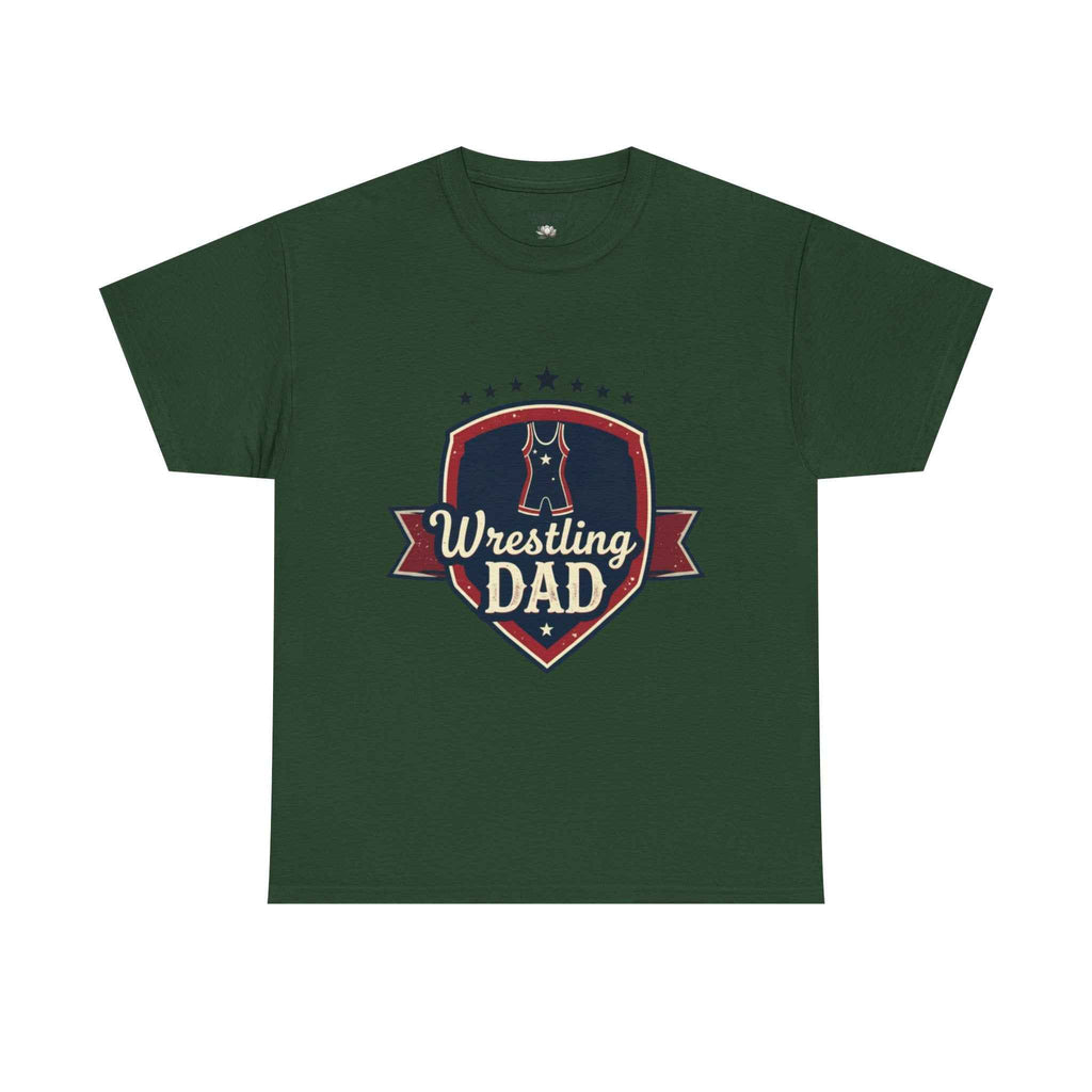 Retro Badge Style: The Vintage Wrestling Dad Shield Tee