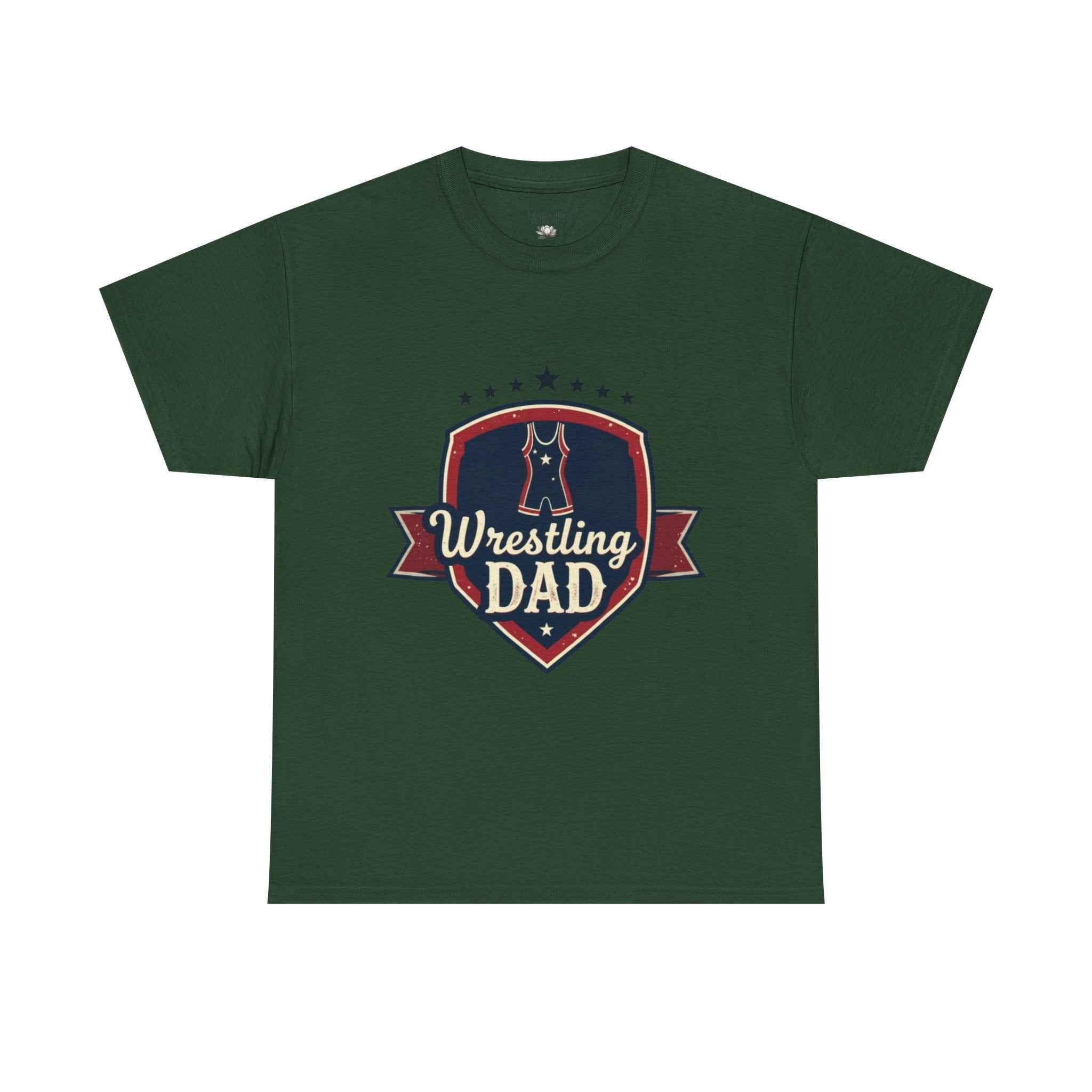 Retro Badge Style: The Vintage Wrestling Dad Shield Tee