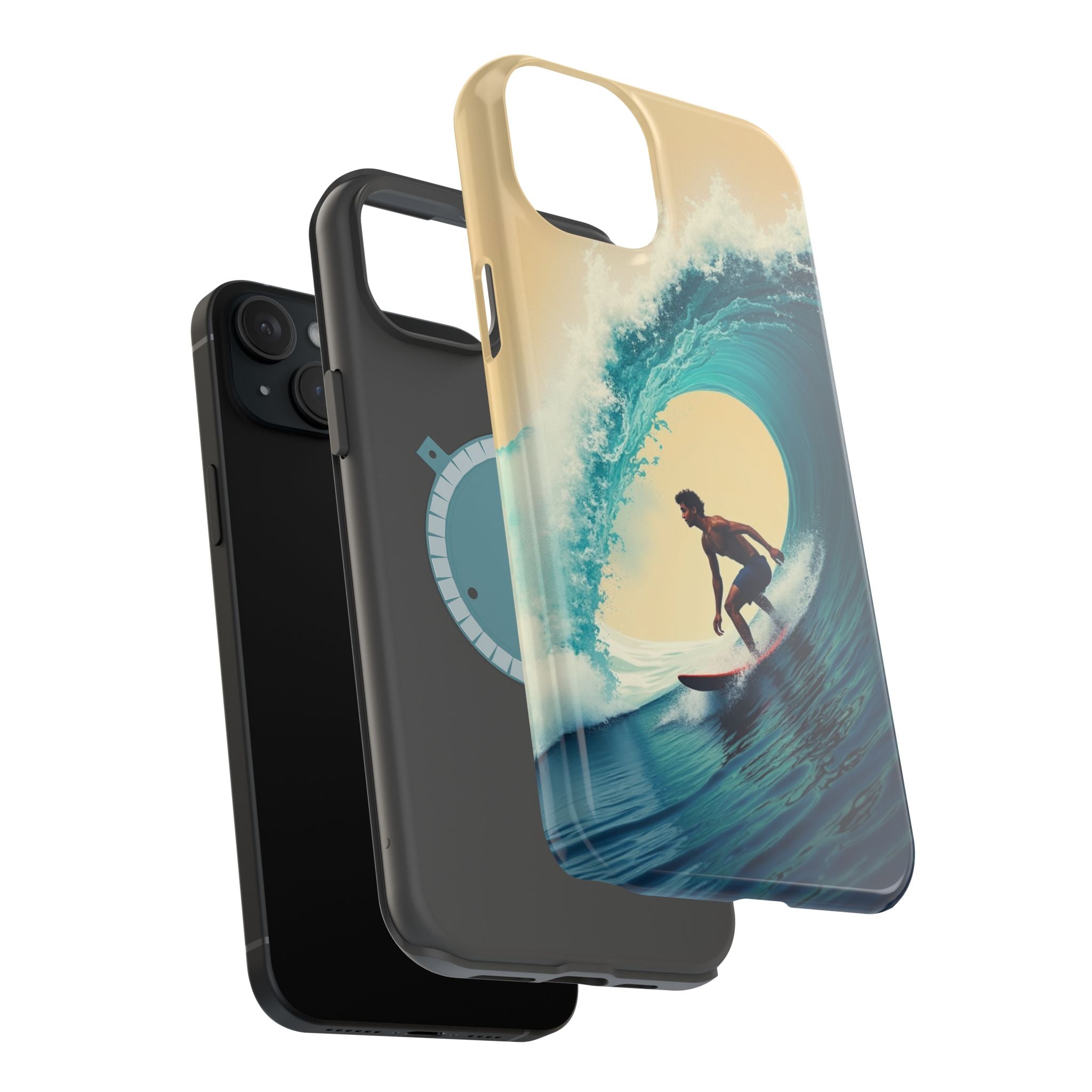 Surfer Riding a Wave iPhone Case — Magnetic Impact-Resistant - Magnolia Wild SC