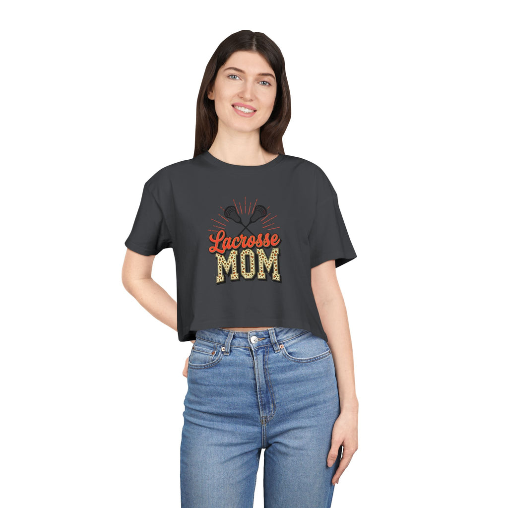 Lacrosse Mom Cheetah Print Women's Crop Tee - Magnolia Wild SC