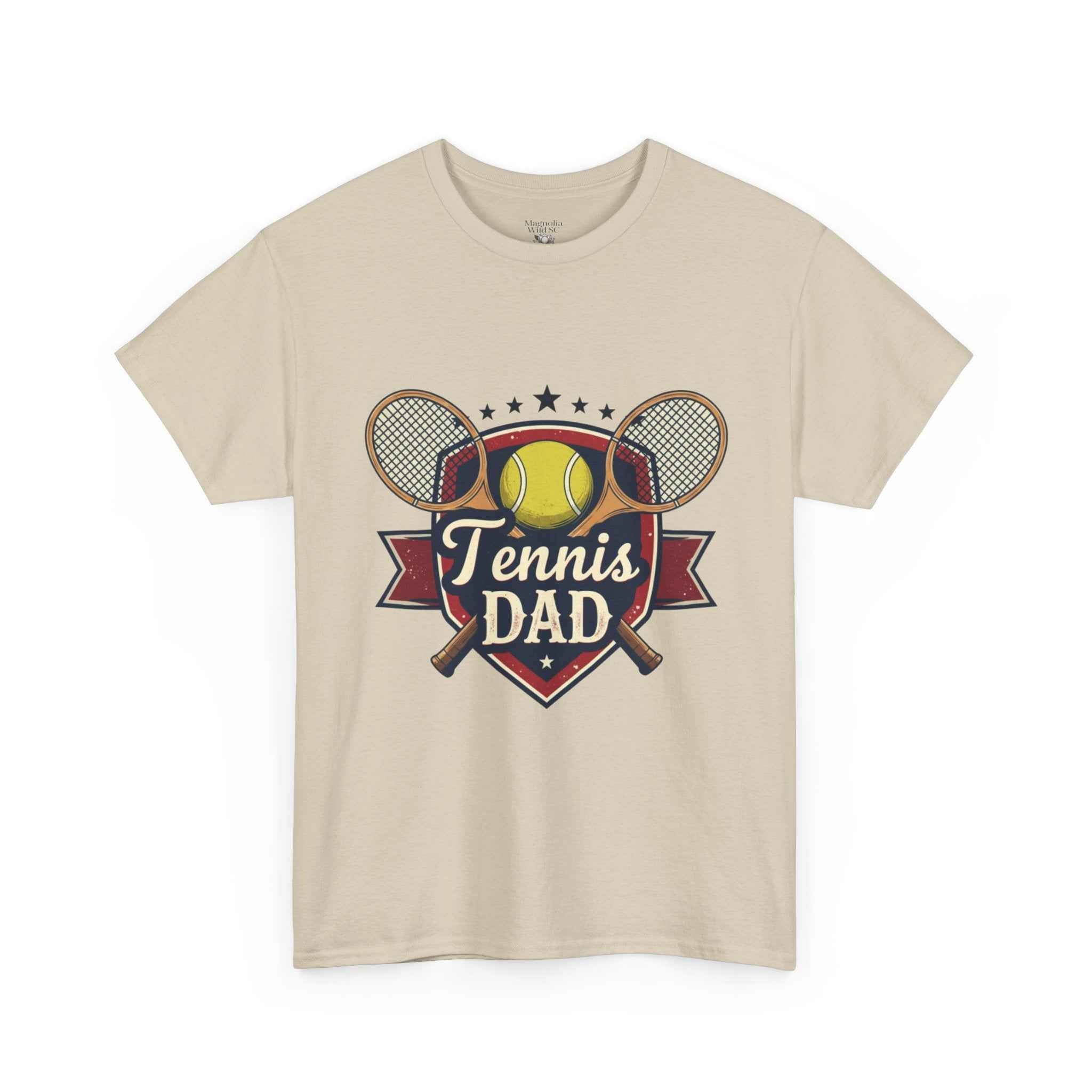 Retro Badge Style: The Vintage Tennis Dad Shield Tee