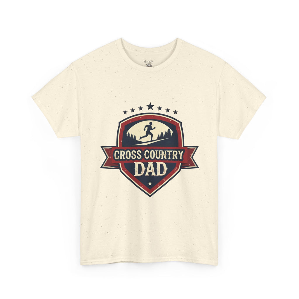 Retro Badge Style: The Vintage Cross Country Dad Shield Tee - Magnolia Wild SC