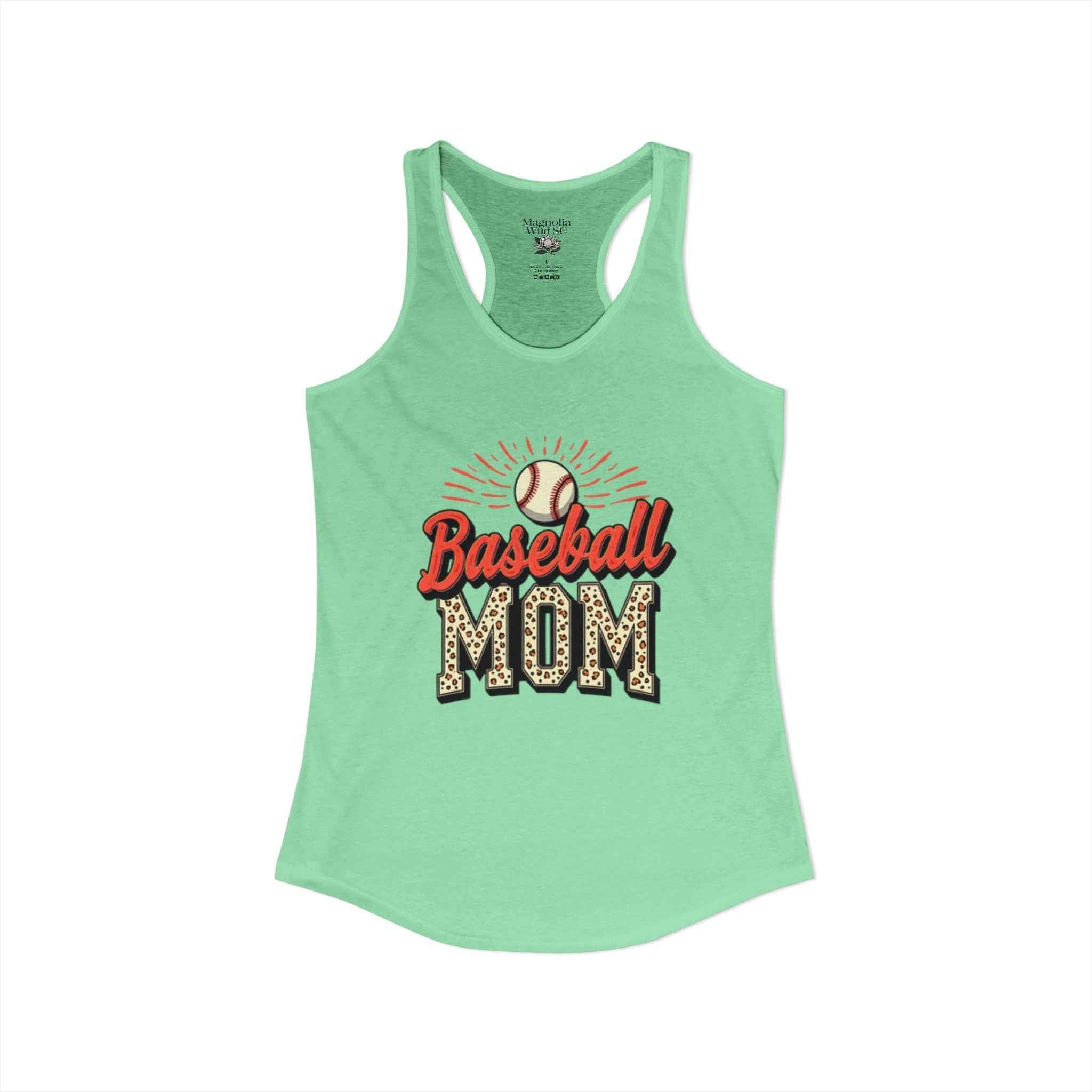 Baseball Mom Racerback Tank – Personalized Name & Number Option