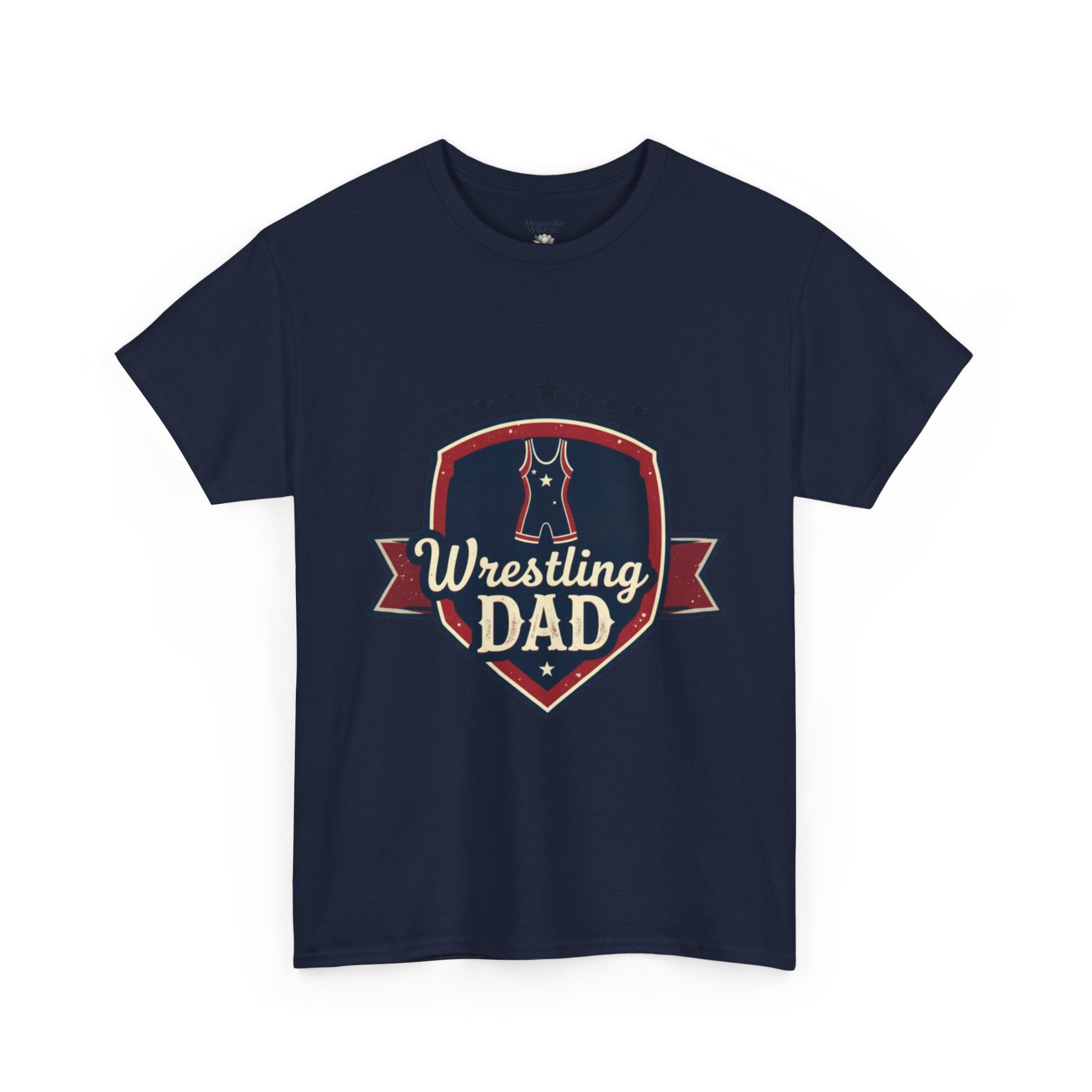 Retro Badge Style: The Vintage Wrestling Dad Shield Tee - Magnolia Wild SC