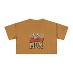 Figure Skating Mom Cheetah Print Women's Crop Tee
