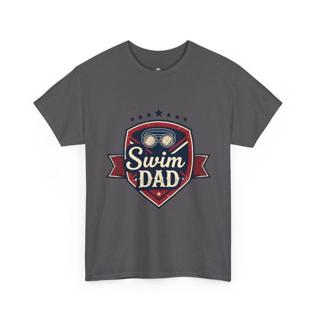 Retro Badge Style: The Vintage Swim Dad Shield Tee - Magnolia Wild SC