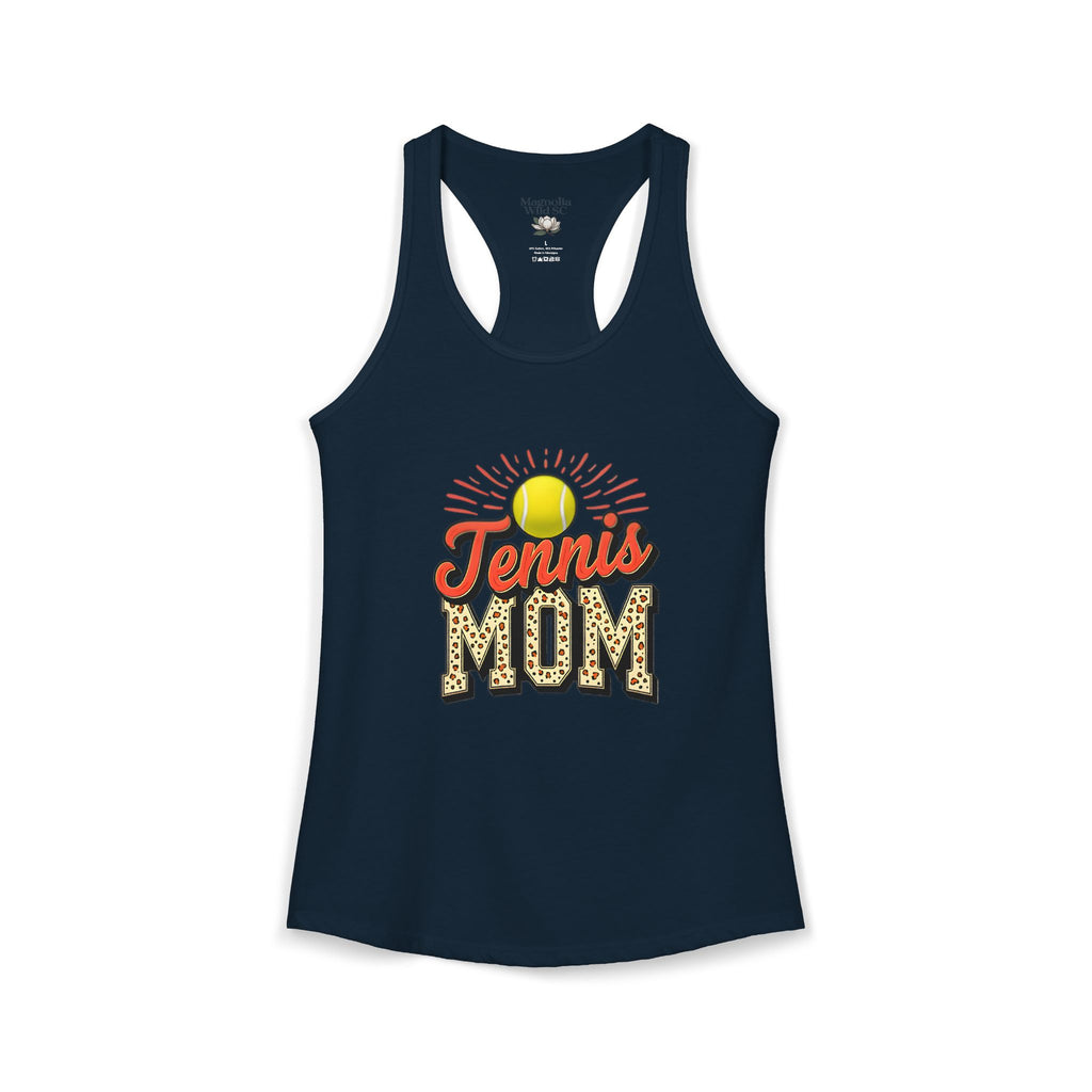 Mom Tennis Mom Racerback Tank – Personalized Name & Number Option | Lightweight Women’s Tennis Tank Top - Magnolia Wild SC
