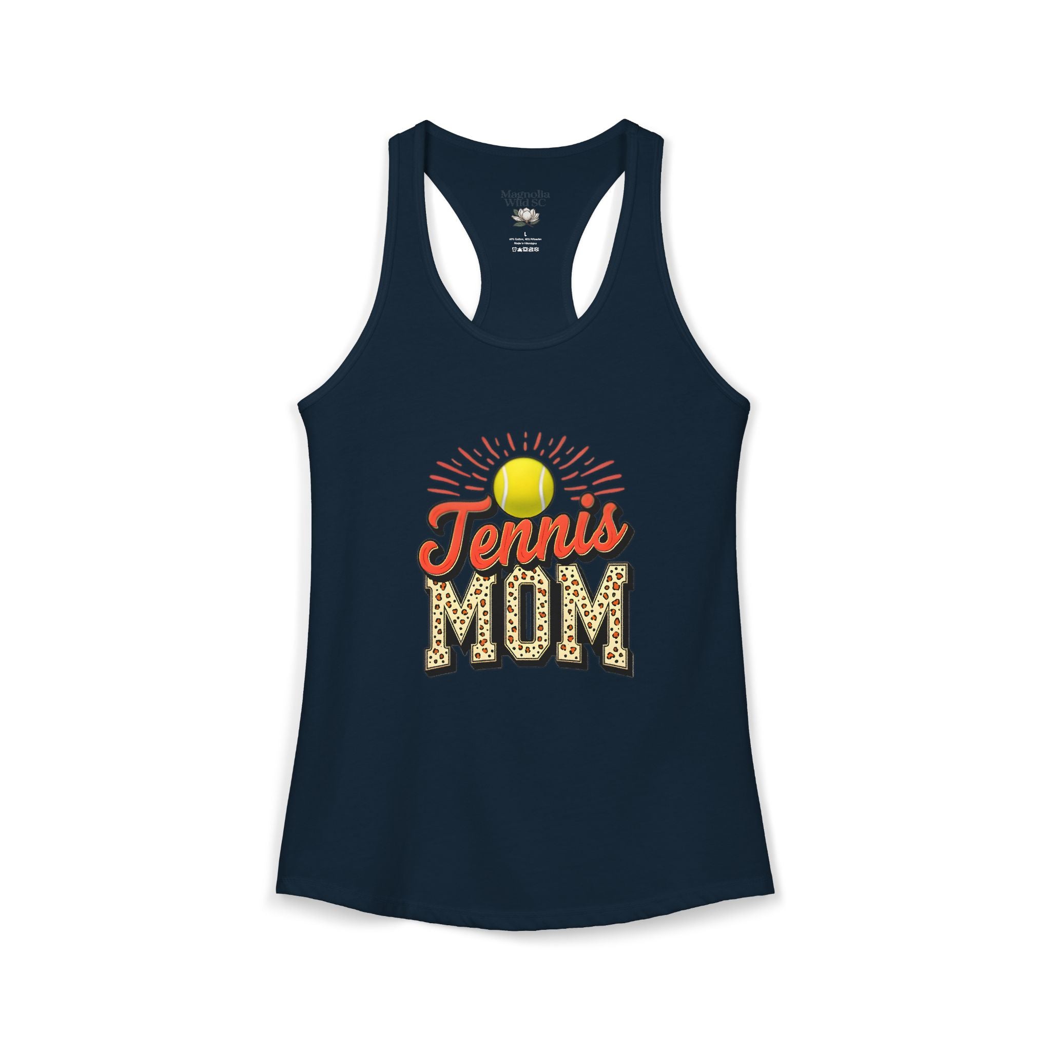 Mom Tennis Mom Racerback Tank – Personalized Name & Number Option | Lightweight Women’s Tennis Tank Top - Magnolia Wild SC