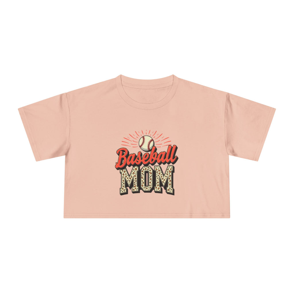 Baseball Mom Cheetah Print Women's Crop Tee - Magnolia Wild SC