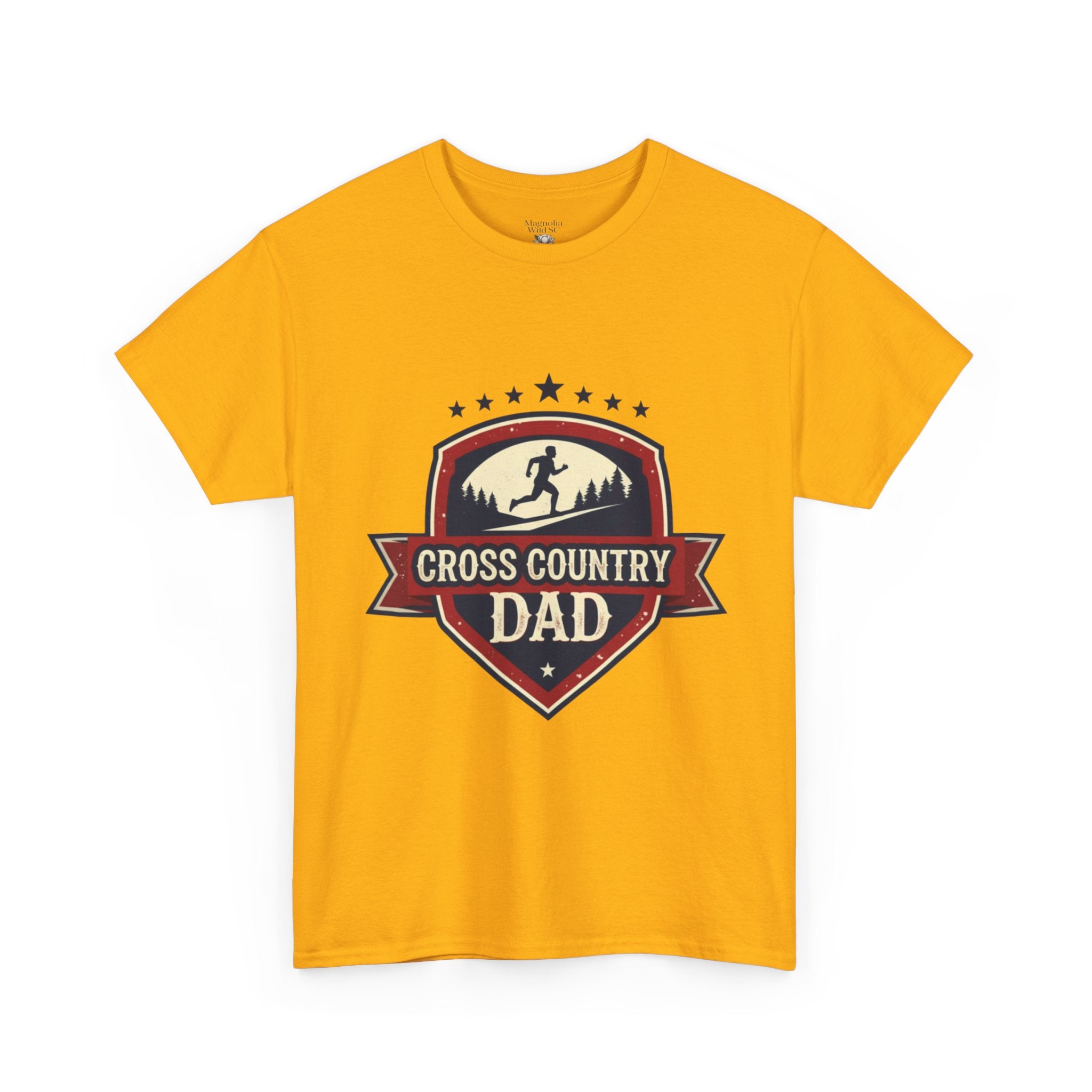 Retro Badge Style: The Vintage Cross Country Dad Shield Tee - Magnolia Wild SC