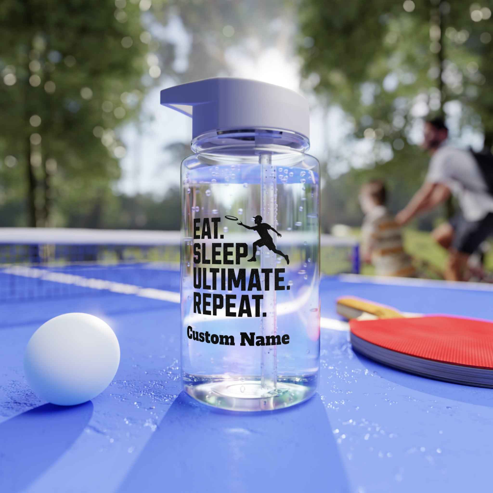 Ultimate Frisbee Tritan Water Bottle - Personalized "Eat. Sleep. Ultimate. Repeat." Water Bottle