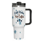Hockey Mom "Cold Rinks & Hot Coffee" 40oz Insulated Tumbler with Handle and Straw - Magnolia Wild SC