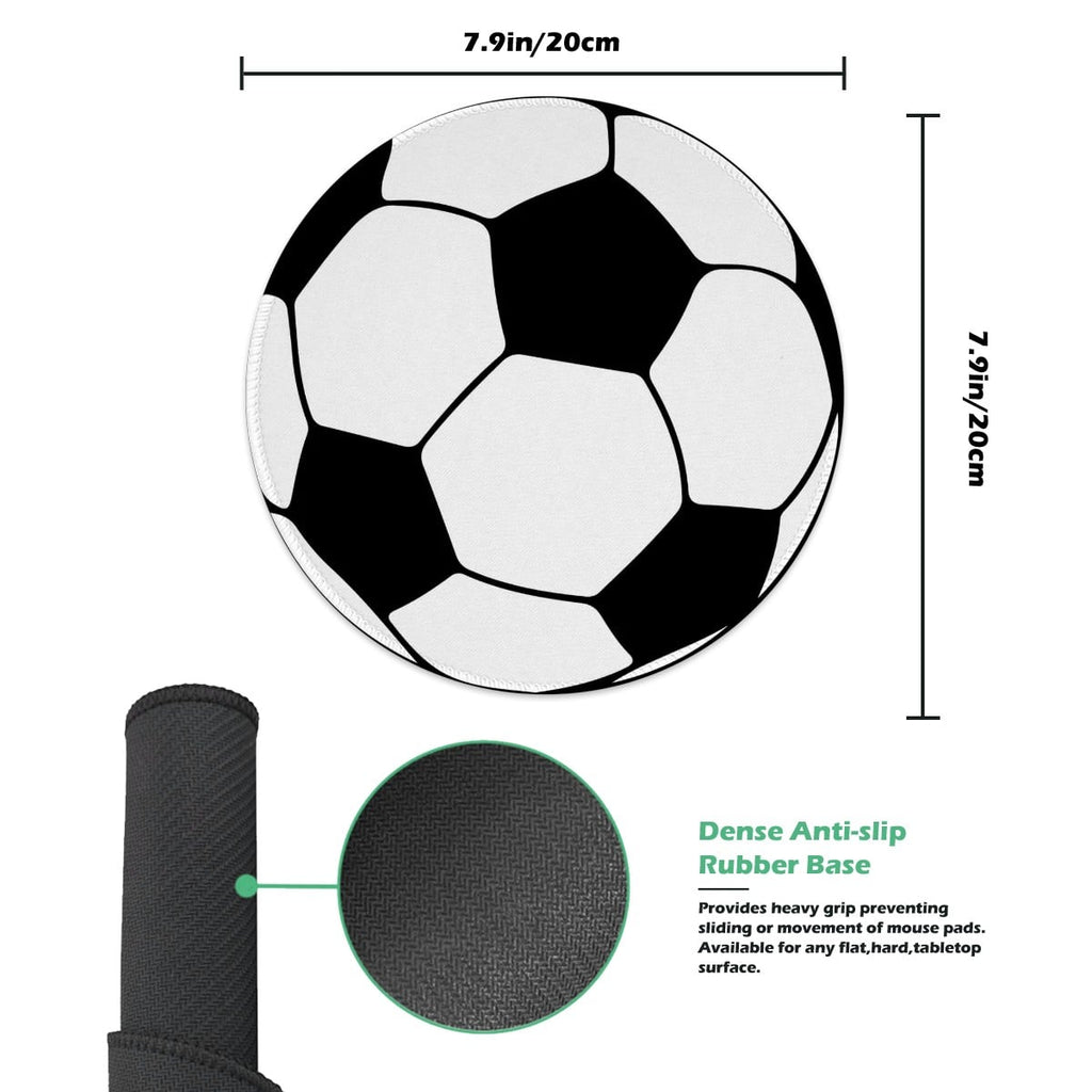Soccer Ball Mouse Pad – Non-Slip Rubber Base Polyester Mouse Pad - Magnolia Wild SC
