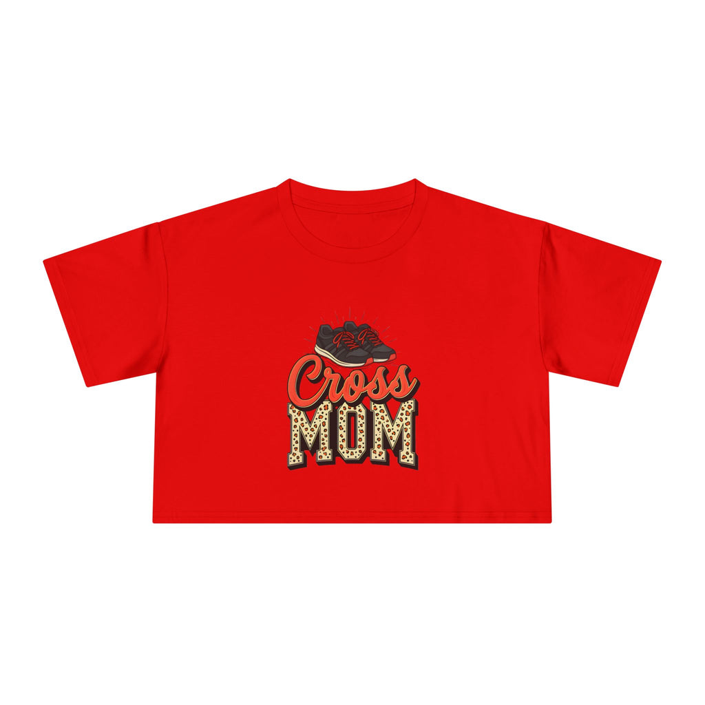 Cross Country Mom Cheetah Print Women's Crop Tee - Magnolia Wild SC