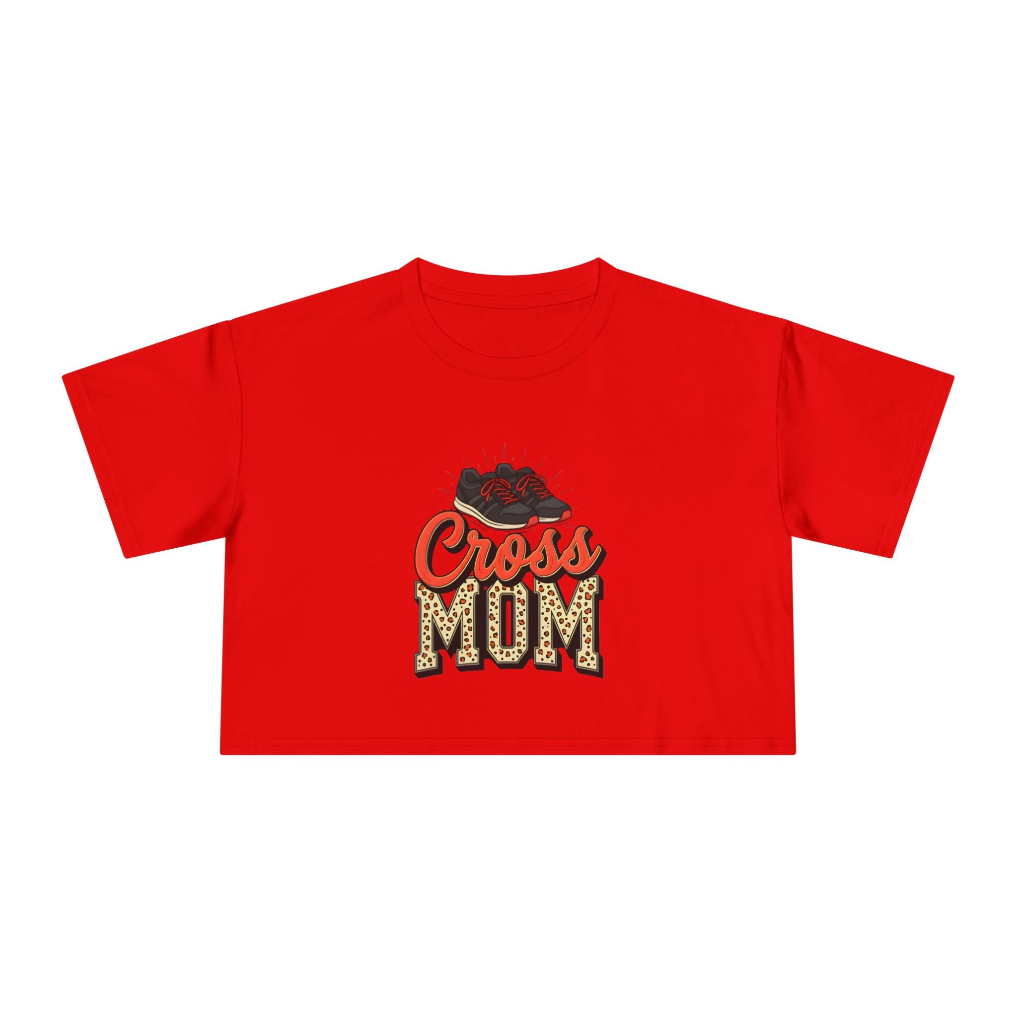 Cross Country Mom Cheetah Print Women's Crop Tee - Magnolia Wild SC