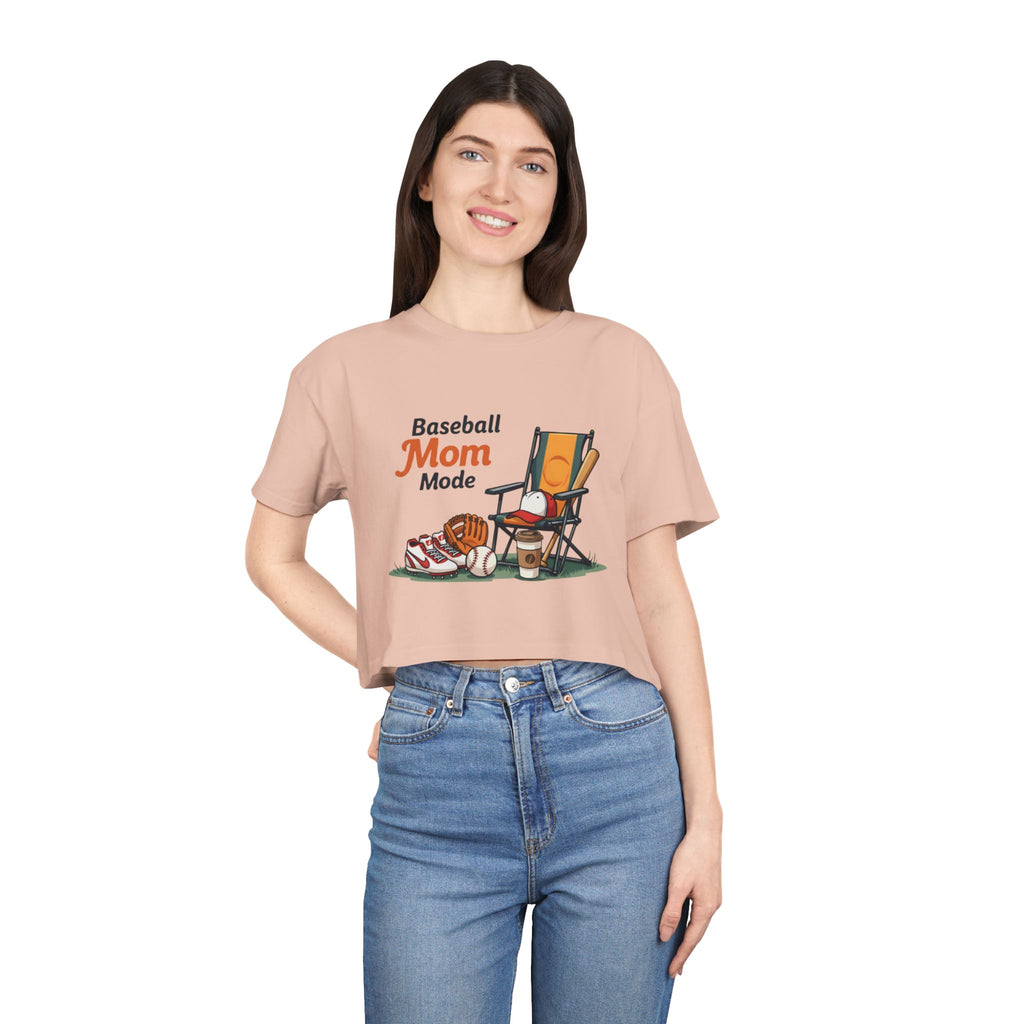 Baseball Mom Mode Crop Tee - Magnolia Wild SC