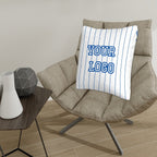 Custom Pinstripe Sports Pillow — Personalized Team Logo, Player Name & Number - Magnolia Wild SC