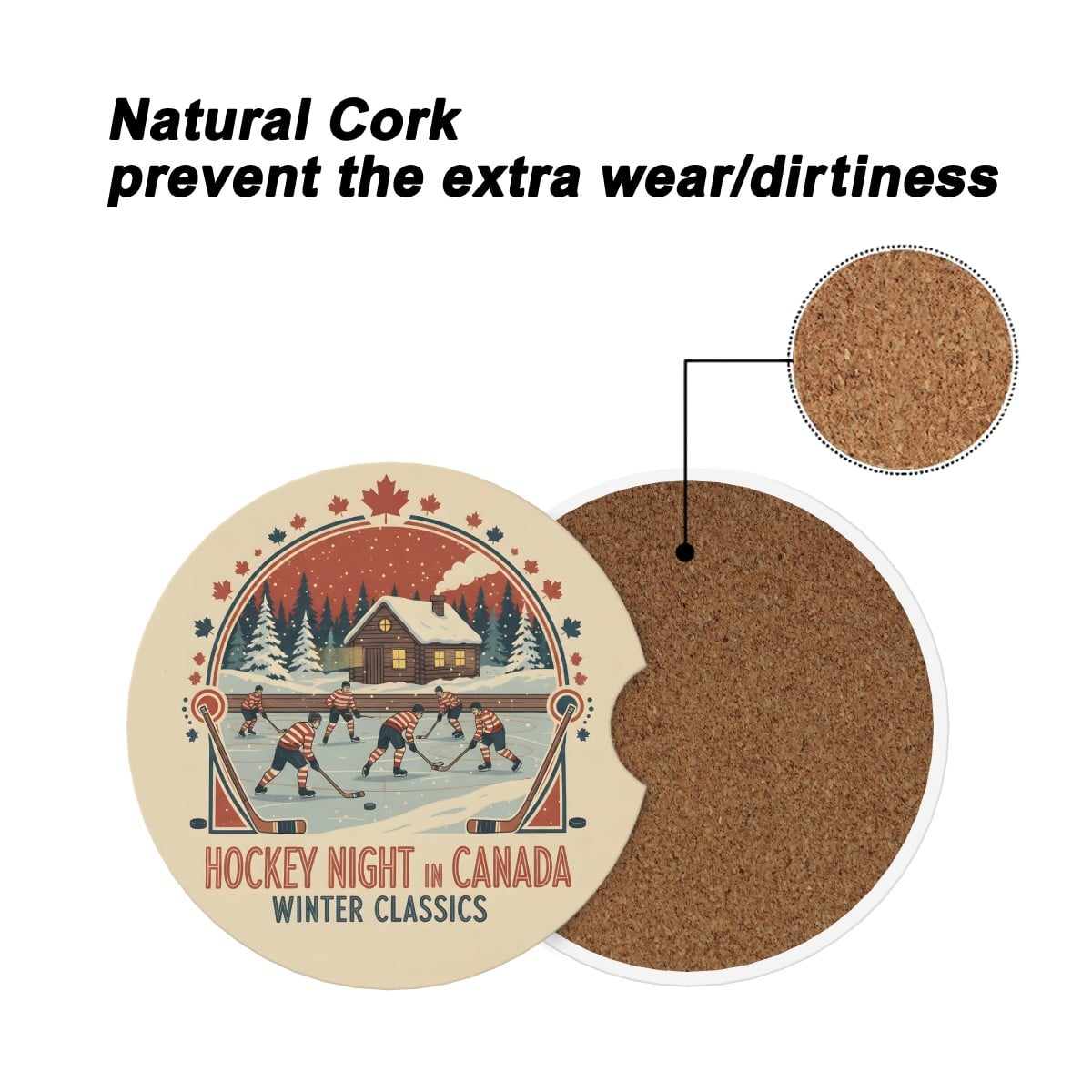 Hockey Night in Canada Ceramics Car Coasters 2 pcs - Magnolia Wild SC