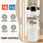 Elegant Watercolor Gymnastics Mom 40oz Tumbler with Handle and Straw - Magnolia Wild SC