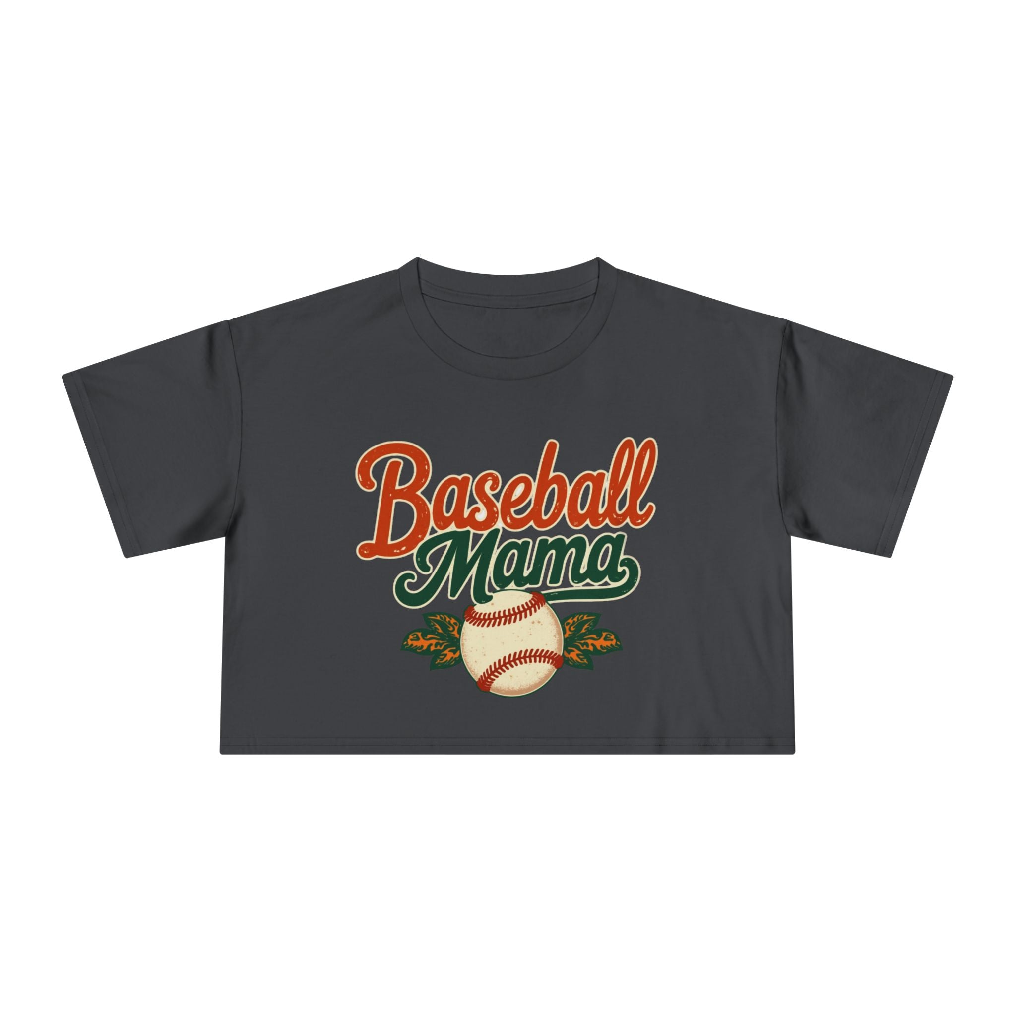 Baseball Mama Crop Tee | Retro Baseball Graphic, Mom Sports Top - Magnolia Wild SC