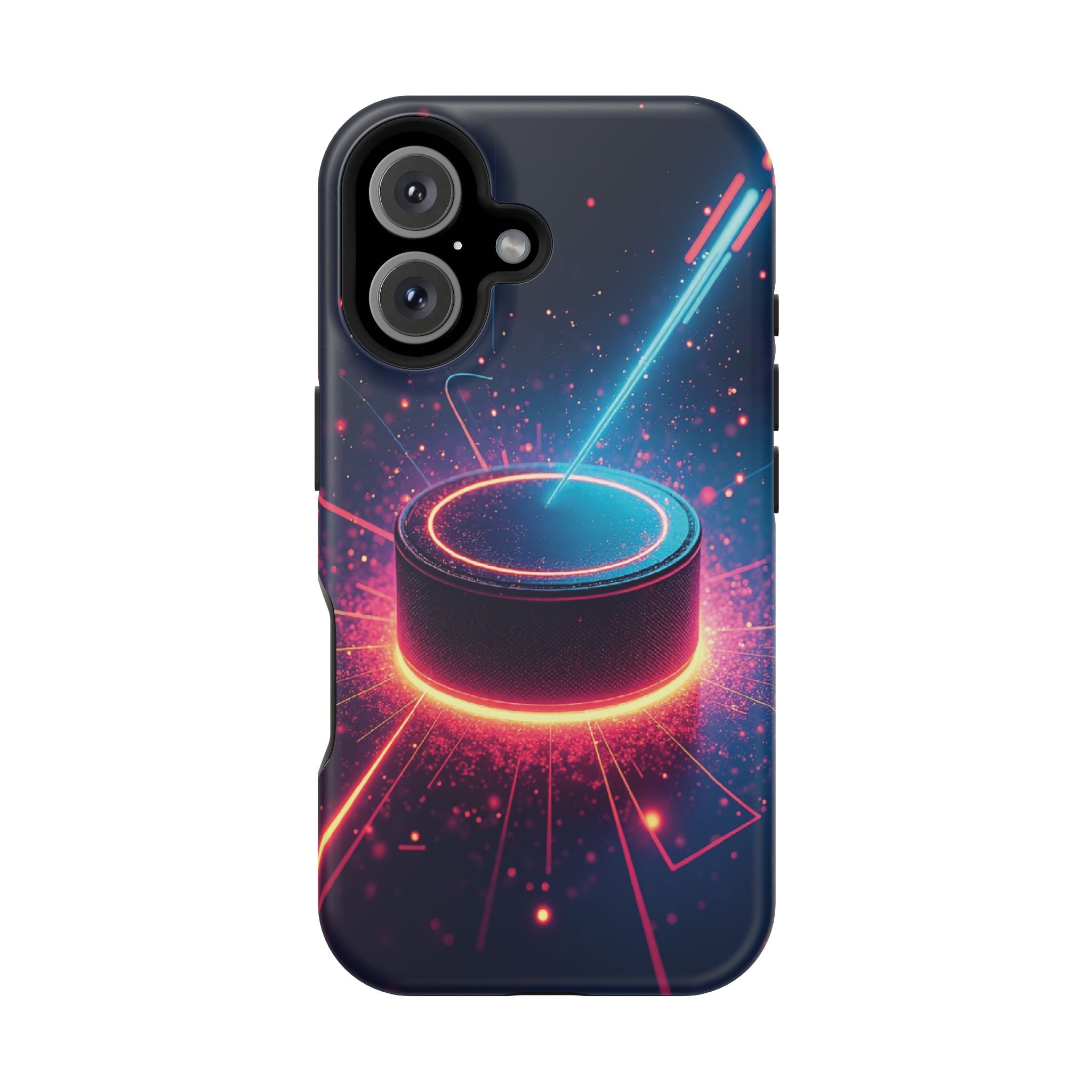 Neon Laser Hockey Puck Impact-Resistant Phone Case - Magnolia Wild SC