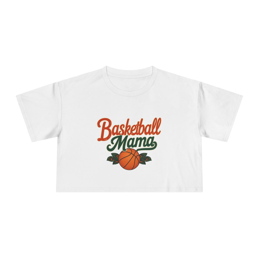 Basketball Mama Crop Tee | Retro Basketball Graphic, Mom Sports Top - Magnolia Wild SC