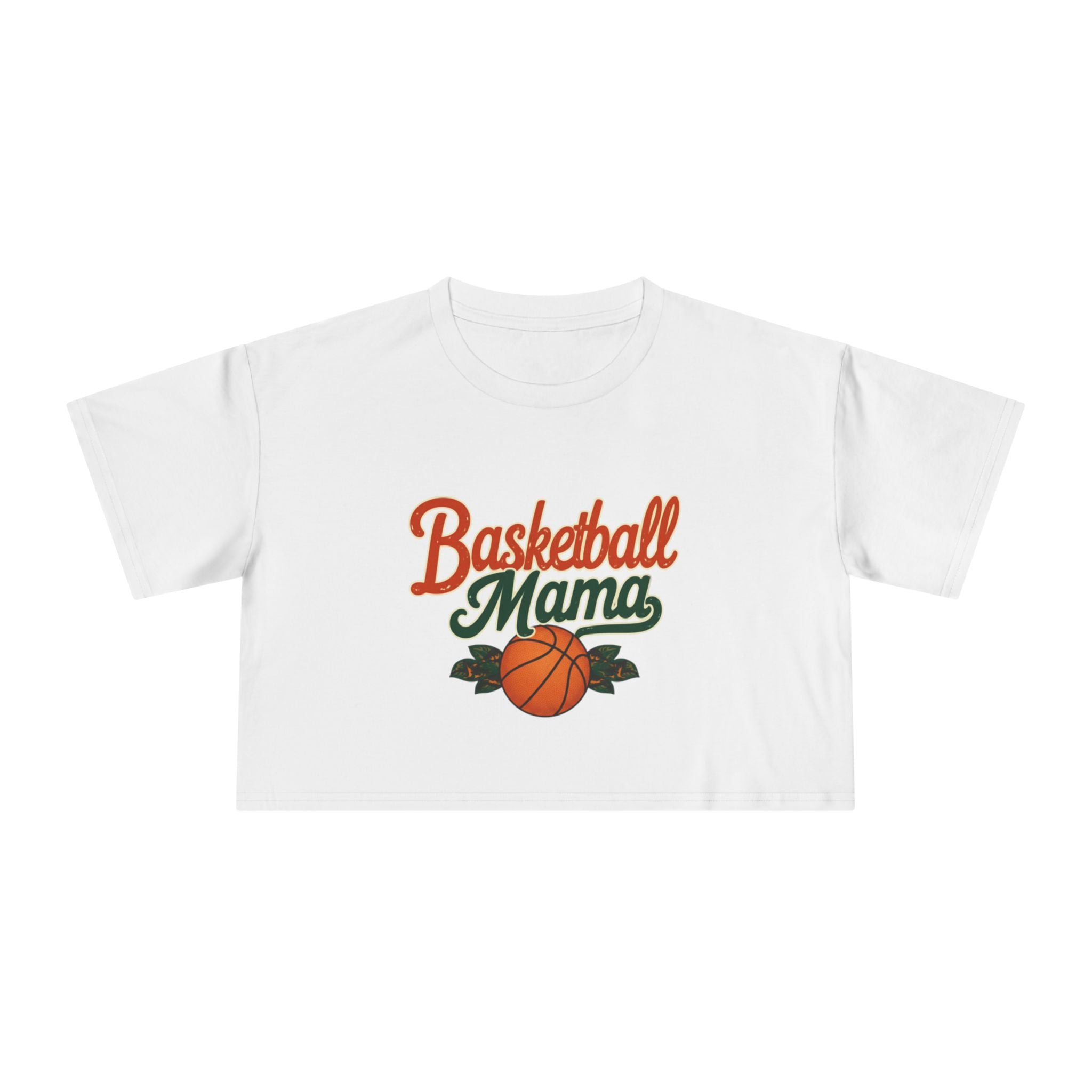 Basketball Mama Crop Tee | Retro Basketball Graphic, Mom Sports Top - Magnolia Wild SC