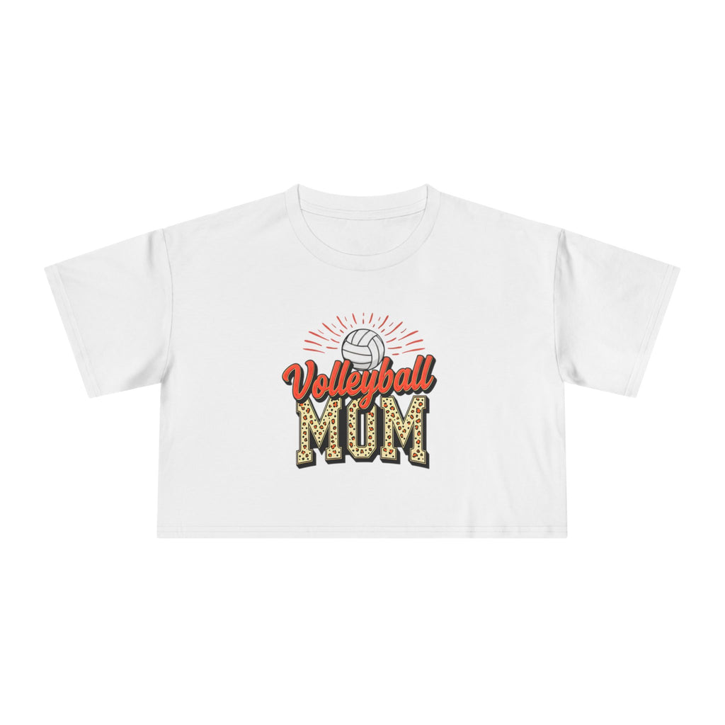 Volleyball Mom Cheetah Print Women's Crop Tee - Magnolia Wild SC