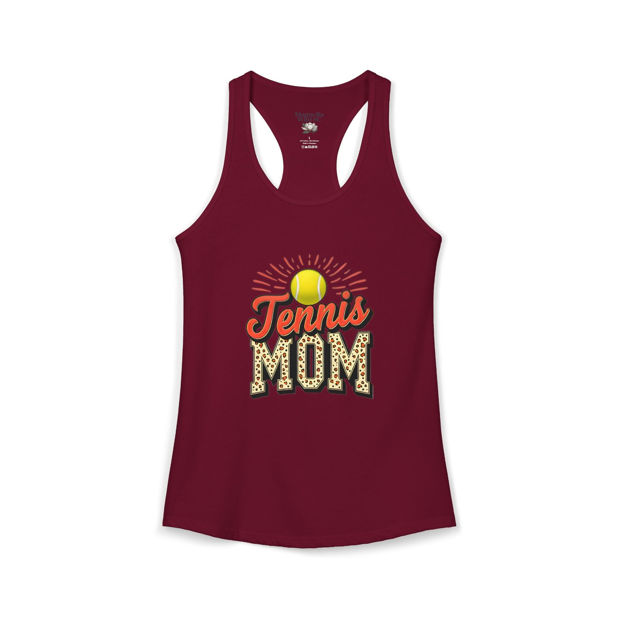 Mom Tennis Mom Racerback Tank – Personalized Name & Number Option | Lightweight Women’s Tennis Tank Top - Magnolia Wild SC