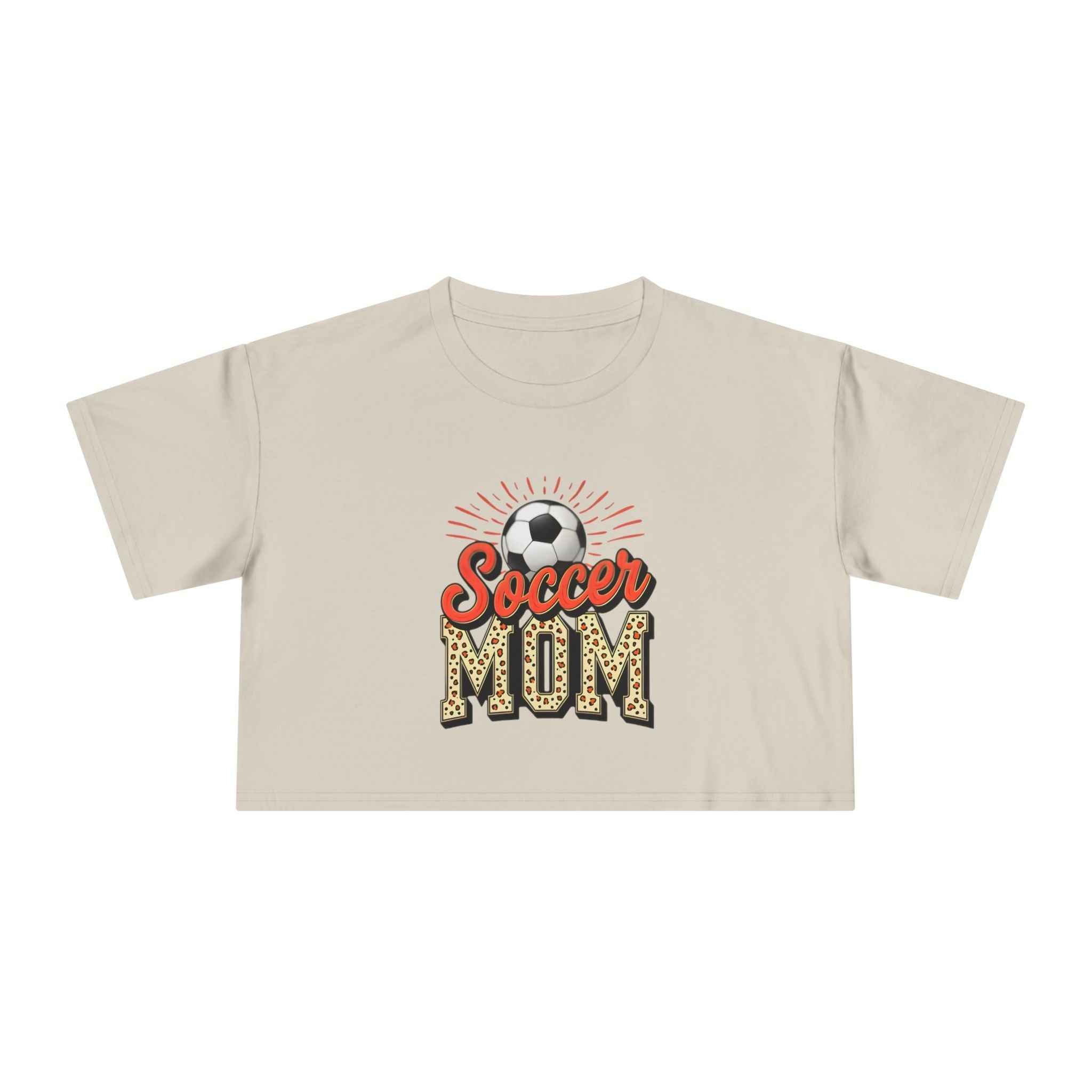 Soccer Mom Cheetah Print Women's Crop Tee