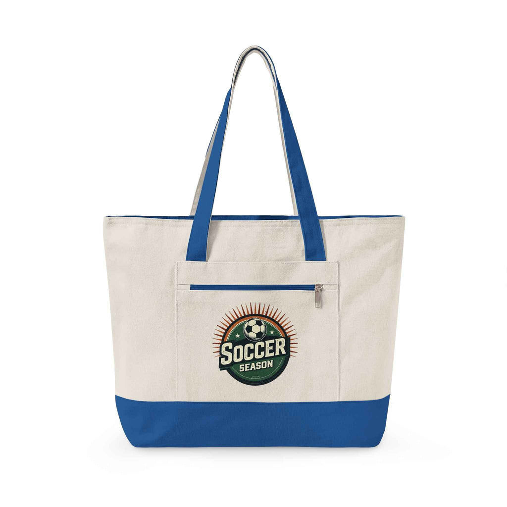 Personalized Kickoff Canvas Zippered Tote — Soccer Fans & Parents