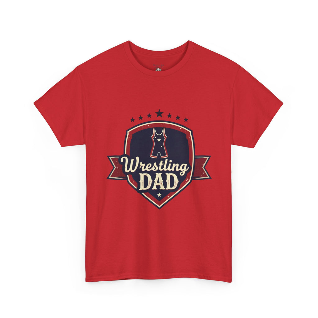 Retro Badge Style: The Vintage Wrestling Dad Shield Tee - Magnolia Wild SC