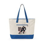 Personalized Zippered Hockey Tote — ‘Eat. Sleep. Hockey. Repeat.’ Canvas Bag for Players & Fans - Magnolia Wild SC