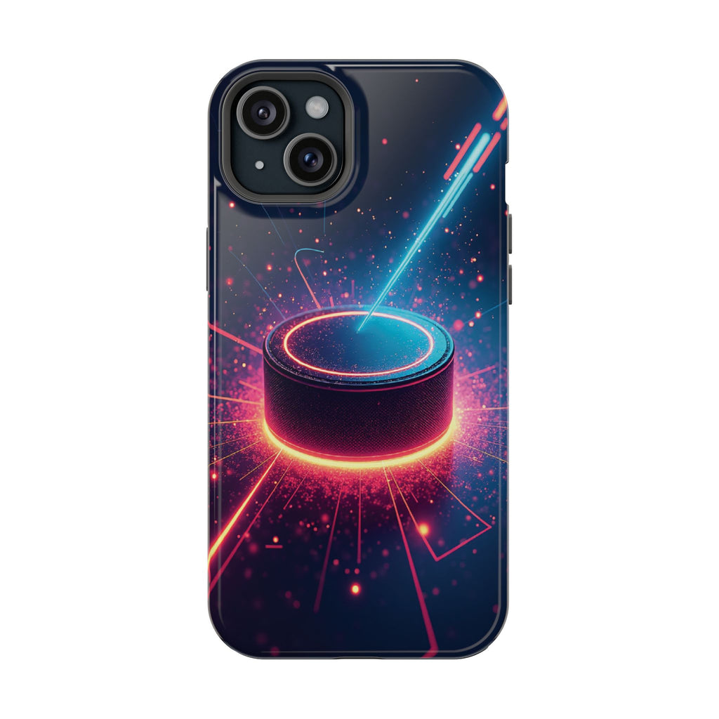 Neon Laser Hockey Puck Impact-Resistant Phone Case - Magnolia Wild SC