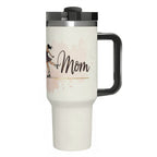Elegant Watercolor Figure Skating Mom 40oz Insulated Tumbler with Handle and Straw - Magnolia Wild SC