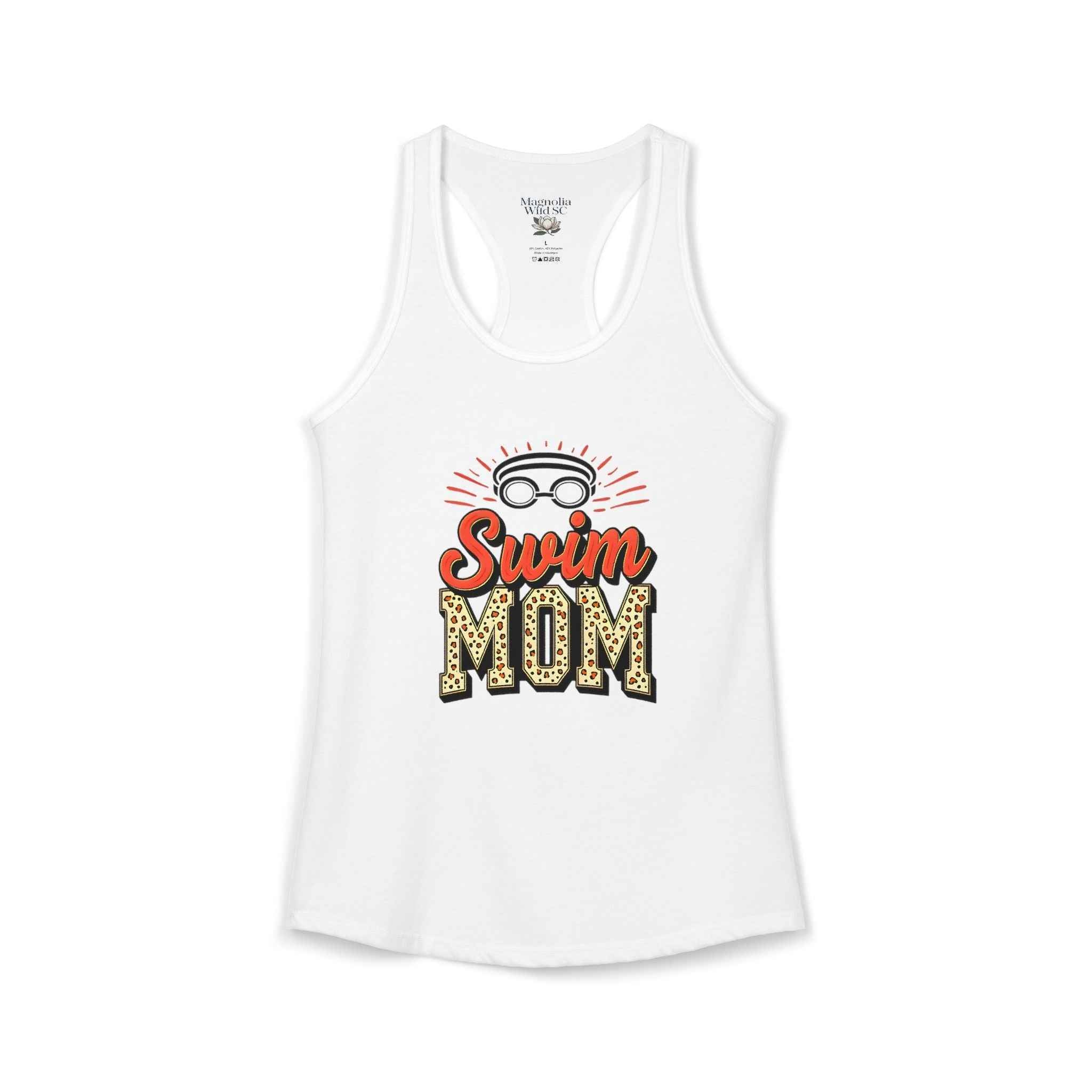 Swim Mom Racerback Tank – Personalized Name & Number Option