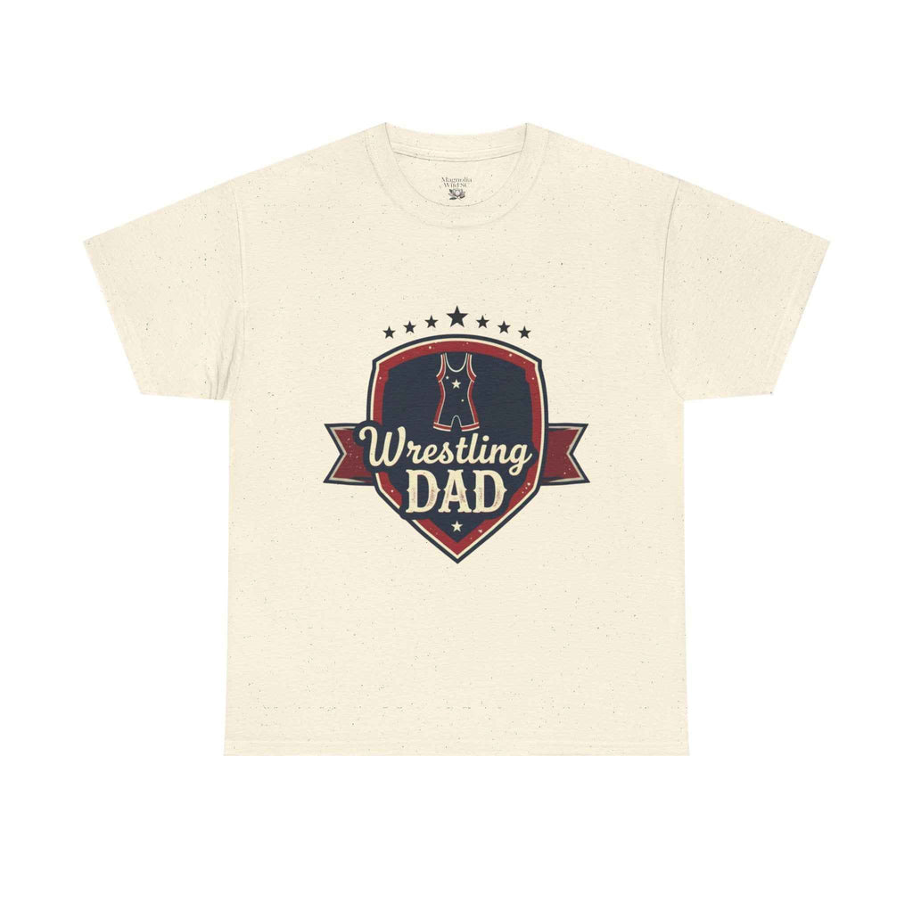 Retro Badge Style: The Vintage Wrestling Dad Shield Tee