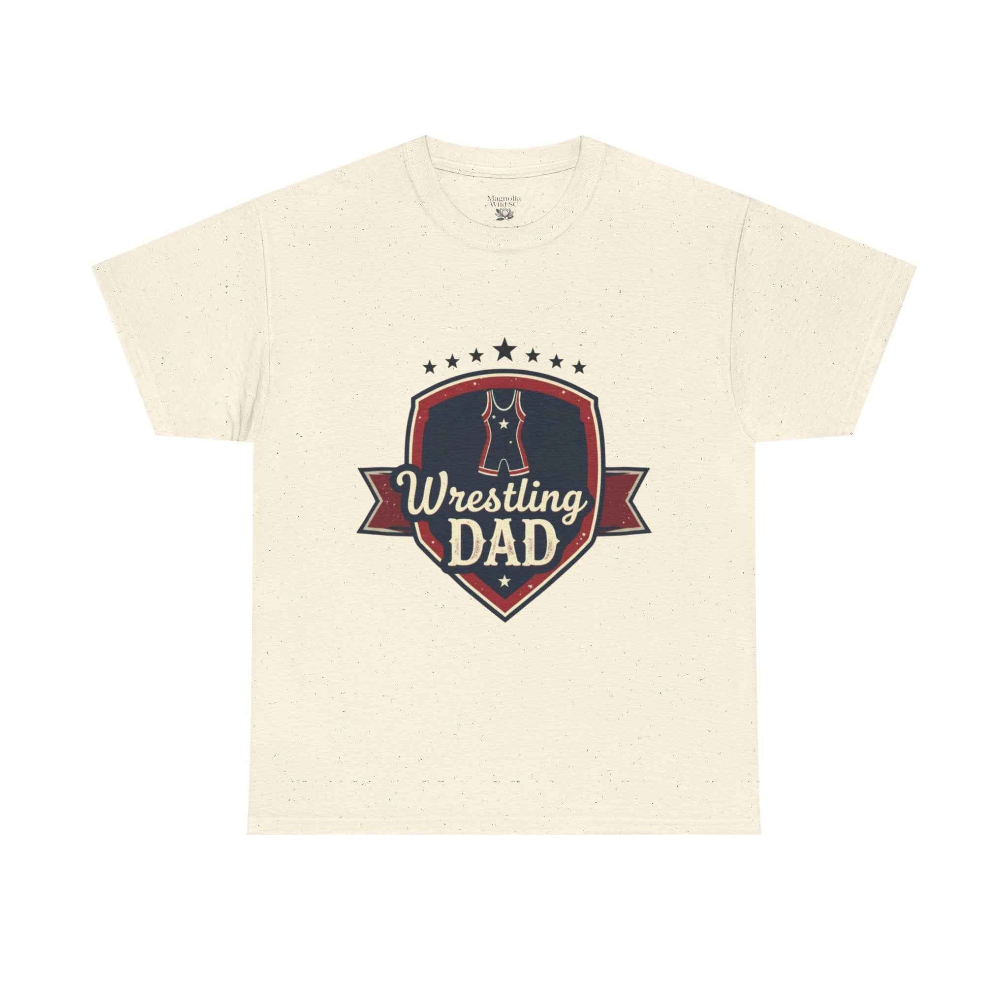 Retro Badge Style: The Vintage Wrestling Dad Shield Tee