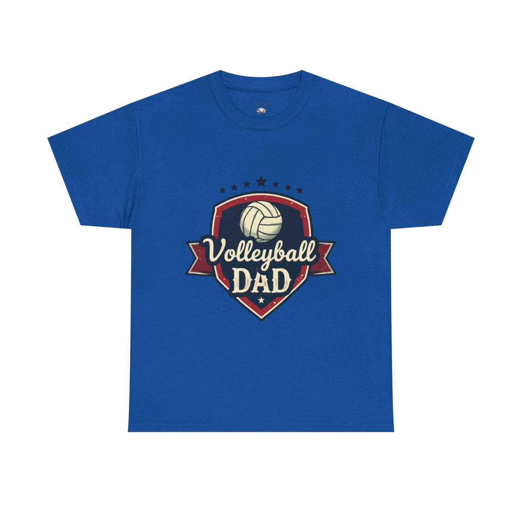 Retro Badge Style: The Vintage Volleyball Dad Shield Tee