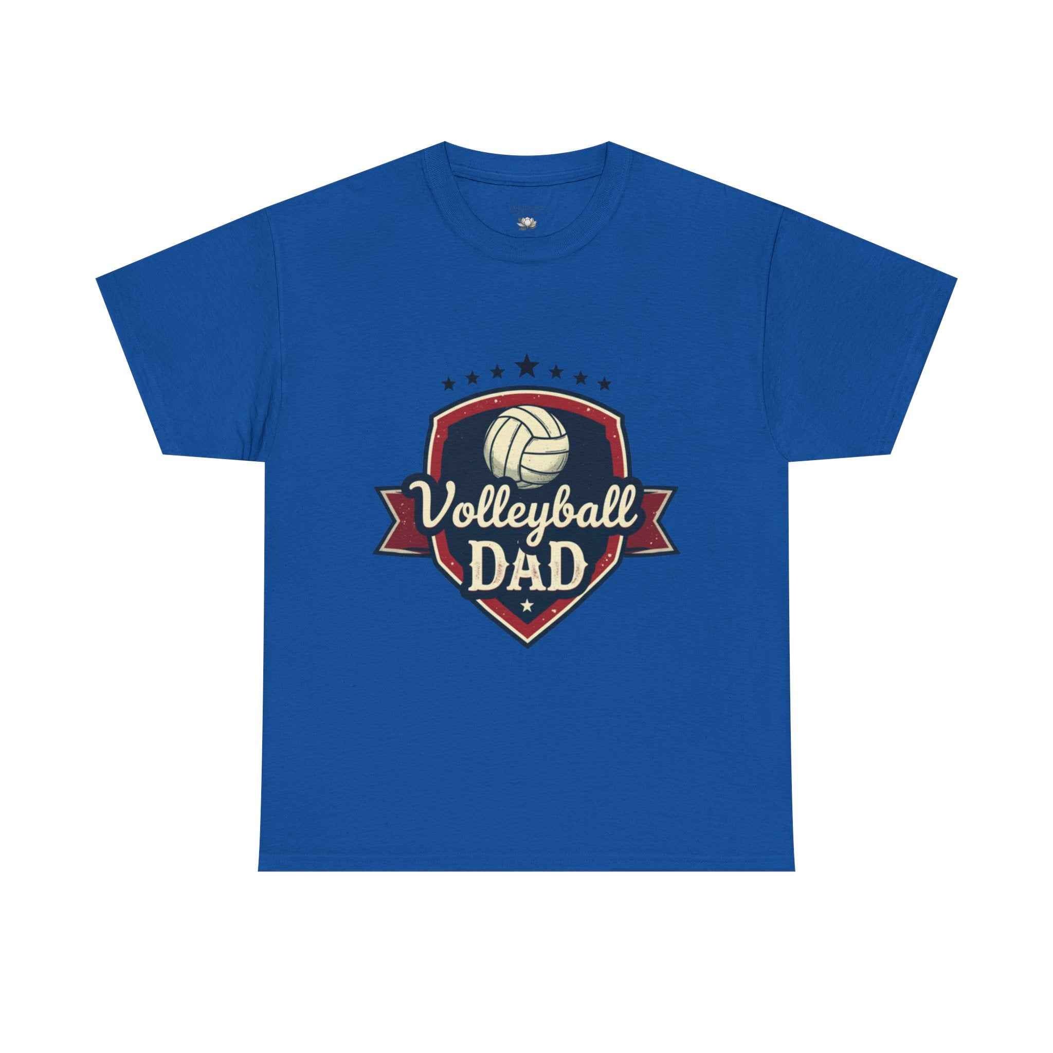 Retro Badge Style: The Vintage Volleyball Dad Shield Tee